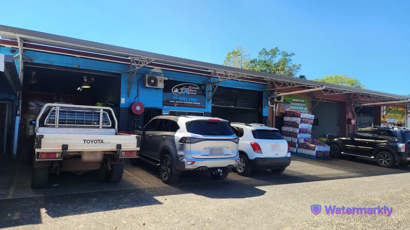 Exterior of the A1 Collision Repair Centre smash repair workshop in Innisfail